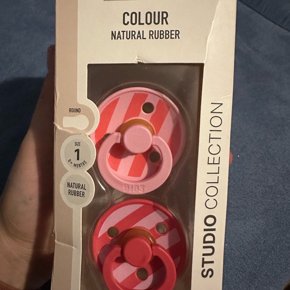 Pink Striped Pacifier Set - Picture 1 of 2